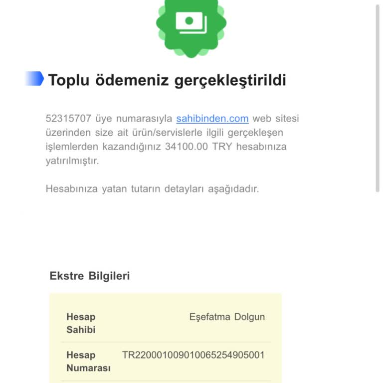 Yanlış Hesap Hareketi: Yatırılmayan Ücret