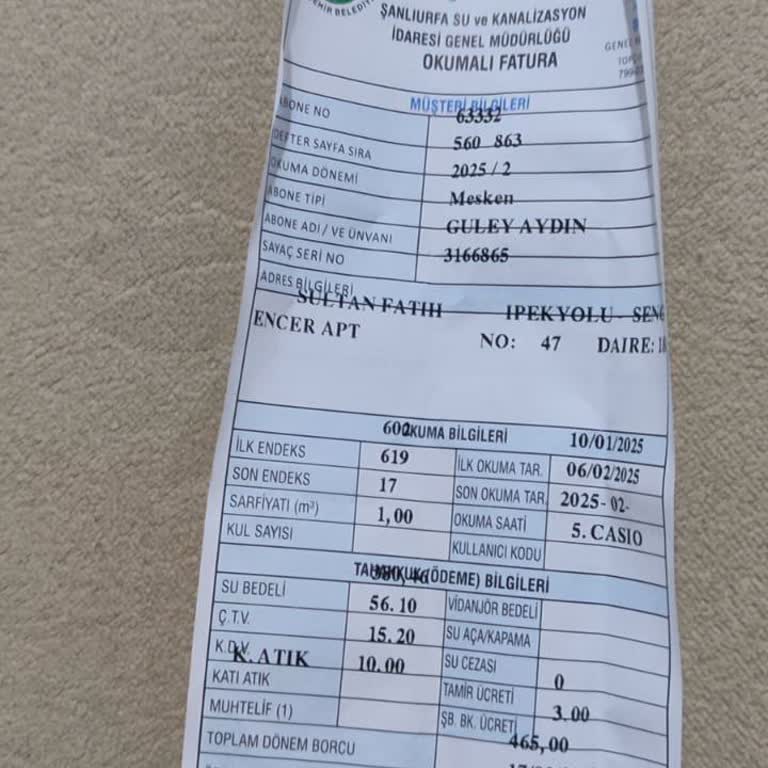 Su Faturasında Şebeke Bakım Ücreti Şoku