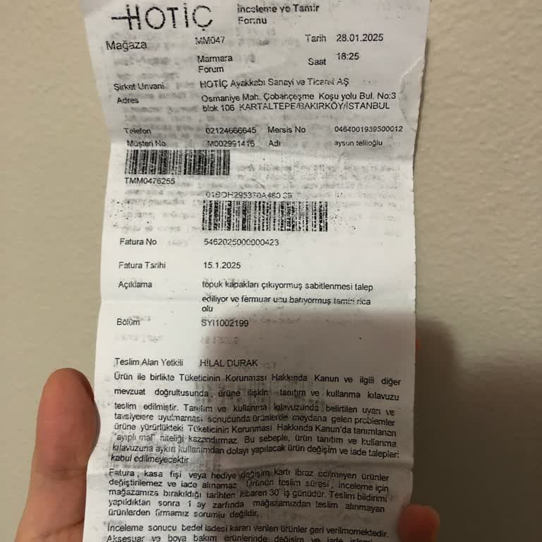 Hotiç Mağazasının Sorumsuzluğu Ve Mağduriyet