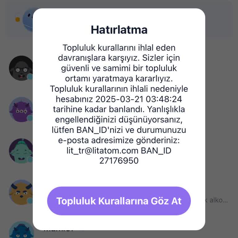 Sebepsiz Yere Alınan Ban Hakkında Şikayet