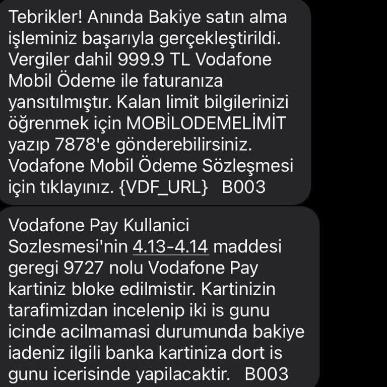 Vodafone Pay Kart Blokesi Ve Yanıltıcı Bilgilendirme Sorunu