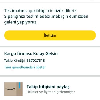 Amazon'dan Geç Teslimat Ve İptal Sorunu