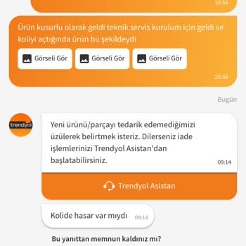 Hasarlı Televizyon Ve Trendyol'un Yetersiz Desteği