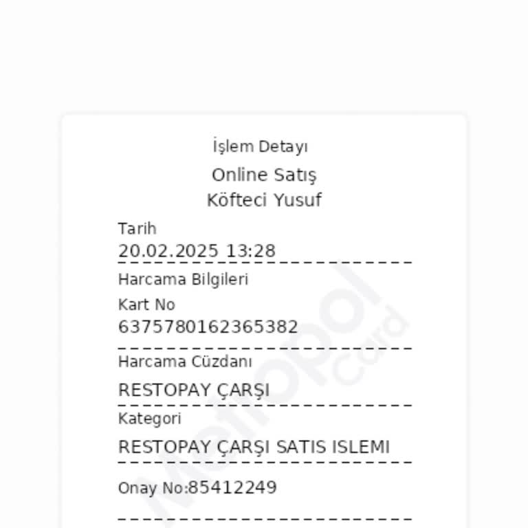 Metropol Kartla Sipariş Sorunu