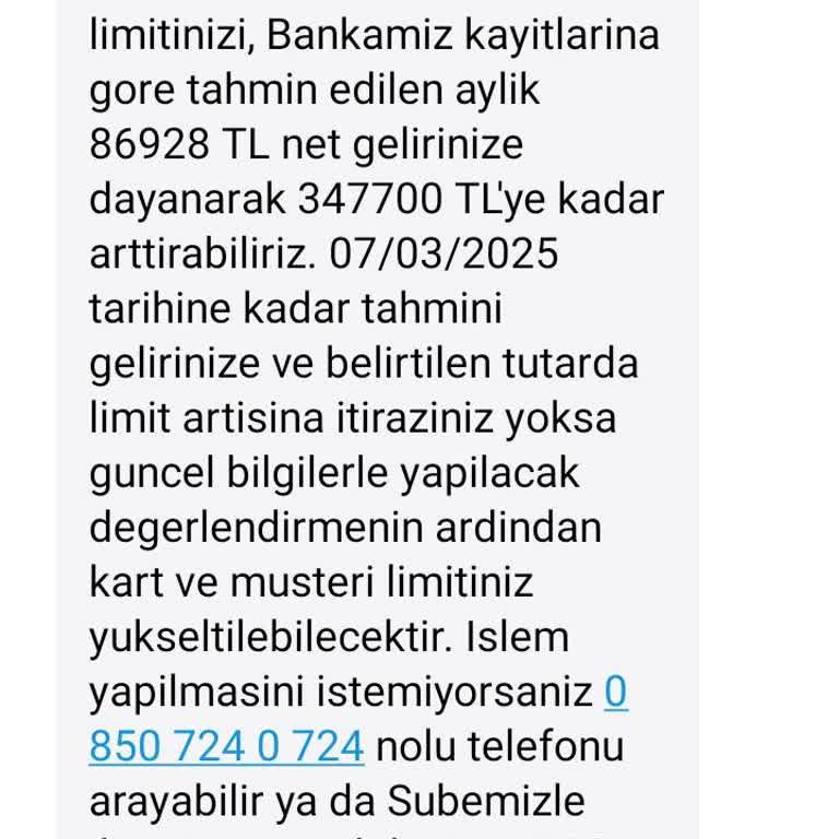 İş Bankası'ndan Talep Edilmemiş Limit Artışı Mesajları