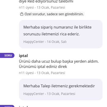 N11 Ve Happy Center'dan İptal Edilen Ürünün Tekrar Gönderimi Sorunu