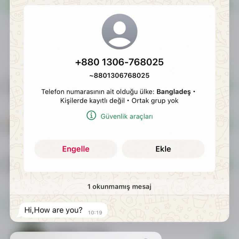 Bilinmeyen Numaradan Gelen Mesaj Ve Güvenlik Endişesi