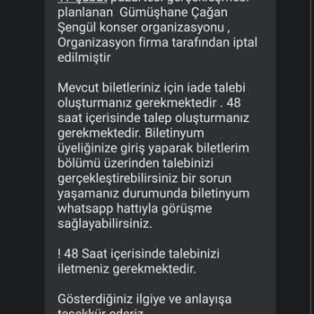 İptal Edilen Konser Ve Geri Ödeme Sorunu