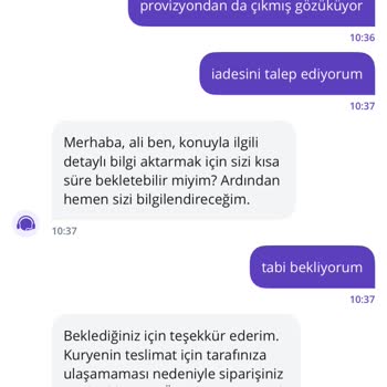 Getir'den İade Sorunu