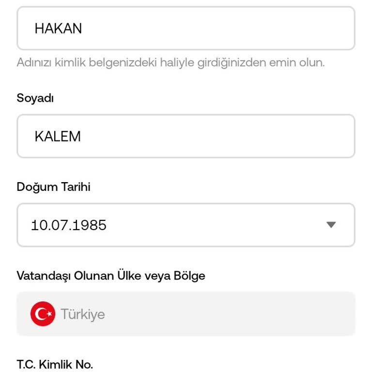 Okeks TR'de Kimlik Bilgisi Düzeltme Sorunu