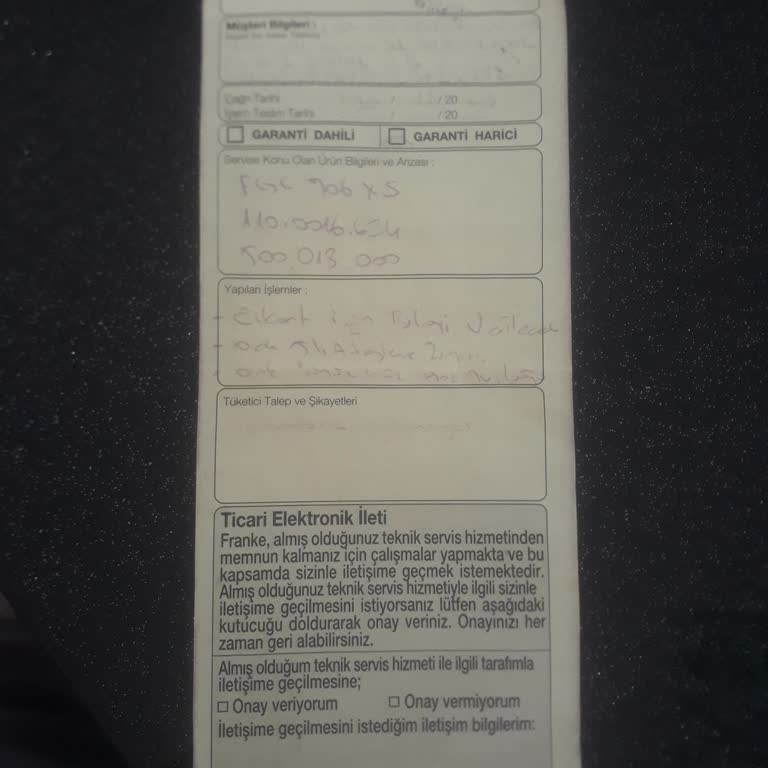 Franke Servisinden Yanıt Bekliyorum!