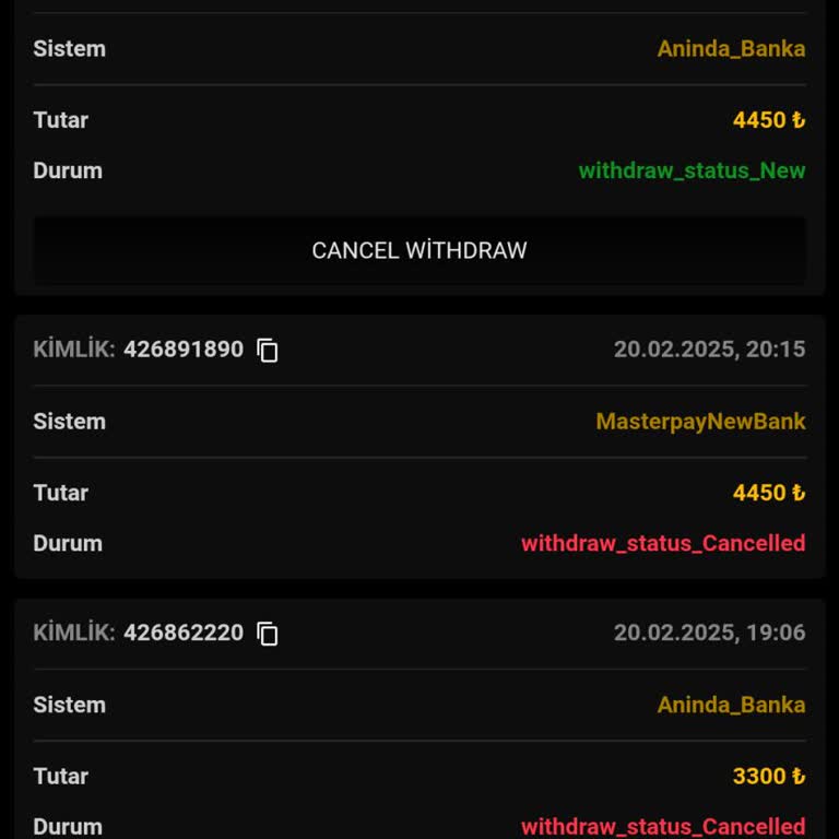 Çekim İşlemi Sorunu Ve Kimlik Doğrulama Talebi