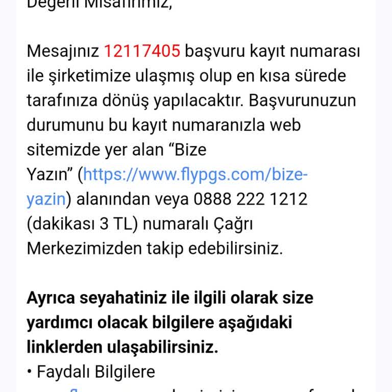 Pegasus'tan Geciken Ücret İadesi Mağduriyeti
