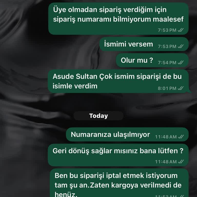 Sipariş Takibi Sorunu Ve İptal Talebi
