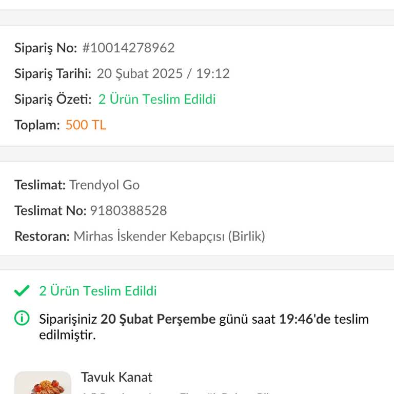 Trendyol Üzerinden Sipariş Ettiğim Yemekle Zehirlenme Tehlikesi