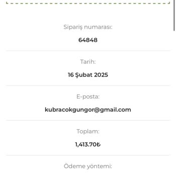 Sipariş Bilgisi Ve İade Sorunu