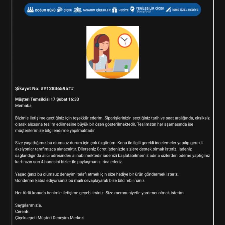 Sipariş Teslimatında Yaşanan Sorun Ve Müşteri Hizmetleri Deneyimi