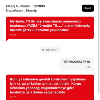 Teslim Edilmeyen Sipariş Ve İletişim Eksikliği