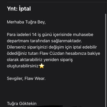 Flaw Wears Eşofman Siparişinde Teslimat Sorunu