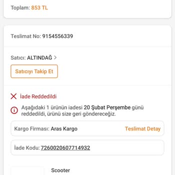 Renk Farklılığı Ve Kalitesiz Ürün Deneyimi