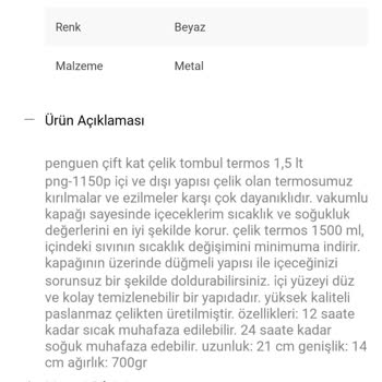 Yanlış Ürün Gönderimi: Beklentilerin Altında Kalan Termos