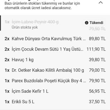 Yemeksepeti Mahalle Sipariş İptali ve Fiyat Güncellemesi Mağduriyeti