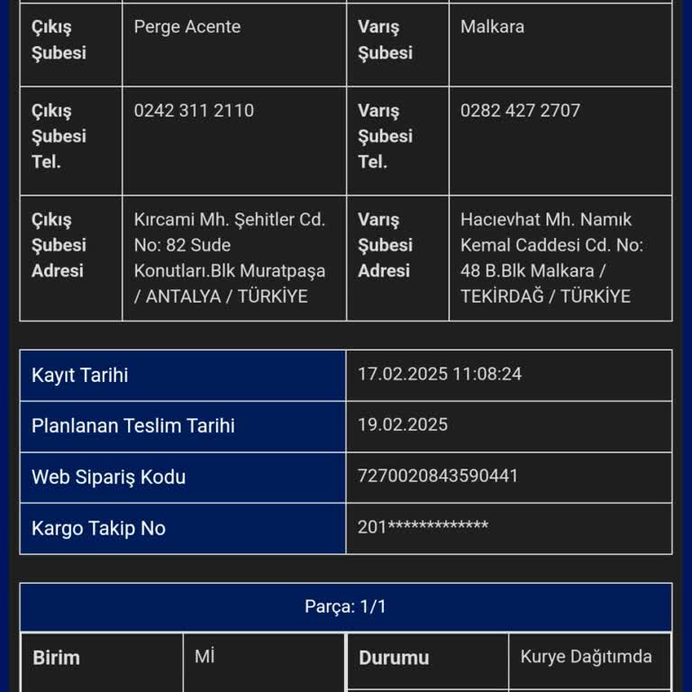 Kargom Nerede? Malkara Şubesi İle İletişim Sorunu