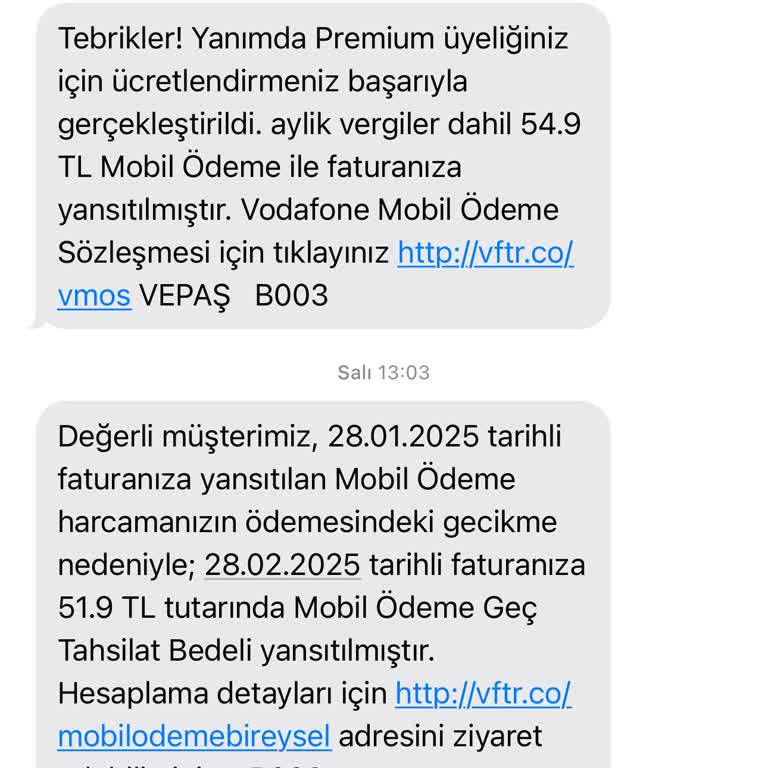 Vodafone'un Haksız Gecikme Bedeli Uygulaması