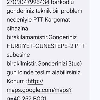 Kargo Şubesinin Erken Kapanması Ve Teslimat Sorunu