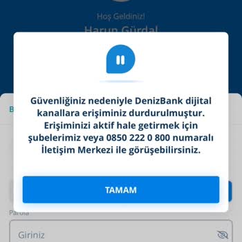 Denizbank Mobil Bankacılık Erişim Sorunu