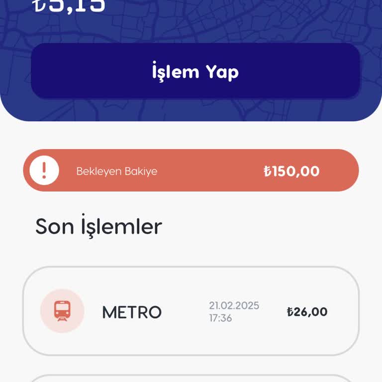 BURULAŞ Online İşlemlerde Bakiye Yükleme Sorunu