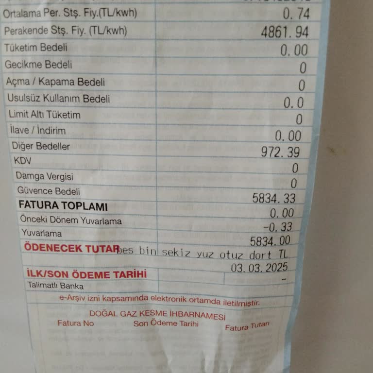 Doğal Gaz Faturalarındaki Fahiş Artış