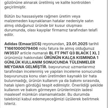 Adidas Eşofman Altında Hızlı Aşınma Ve Müşteri Hizmetleri Sorunu