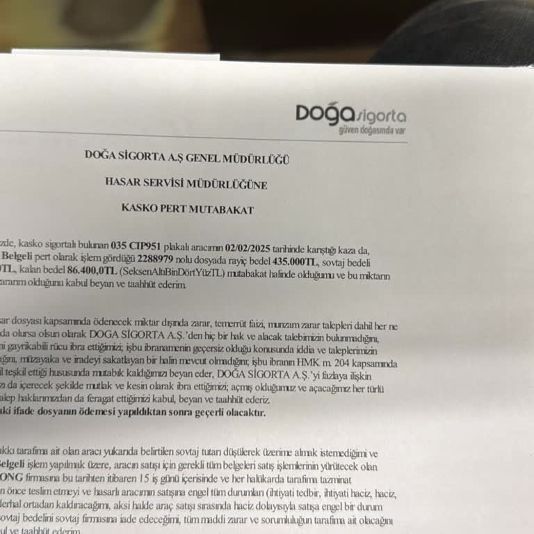 Pert Bedeli Mağduriyeti: Doğa Sigorta'nın Yanıltıcı Teklifi