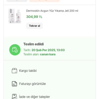 Yüz Yıkama Jelinin Yarısı Akmış Geldi