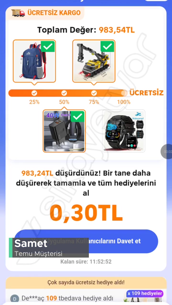 Temu Ücretsiz Hediye Yalanı! videonun kapak resmi