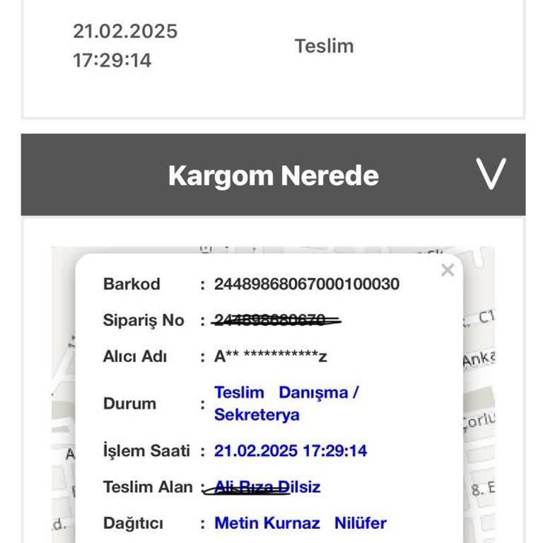 Yanlış Teslimat Ve Kargo Sorunu