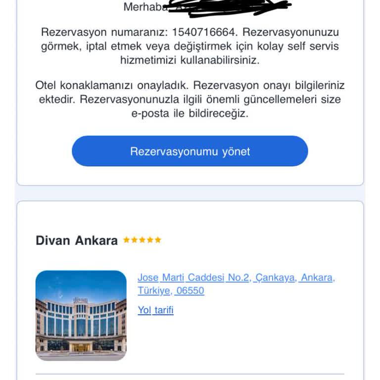 Yanlış Otel Rezervasyonu: Divan Ankara Yerine Occidental