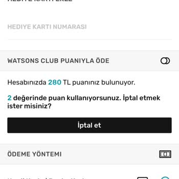 Watsons Club Puanları Kullanım Sorunu