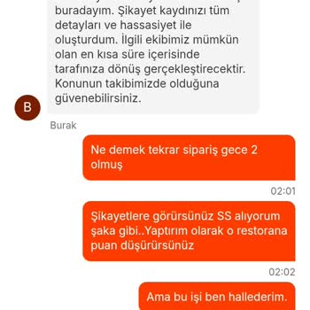 Gece Yarısı Sipariş İptali Ve Bilgilendirme Eksikliği