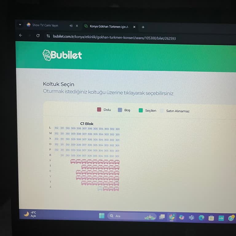 Boş Görünen Koltuklar Satın Alınamıyor