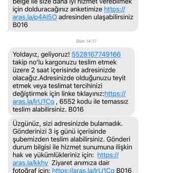 Aras Kargo Zümrütevler Şubesi'nde Teslimat Sorunları Ve Müşteri Hizmetleri Yetersizliği