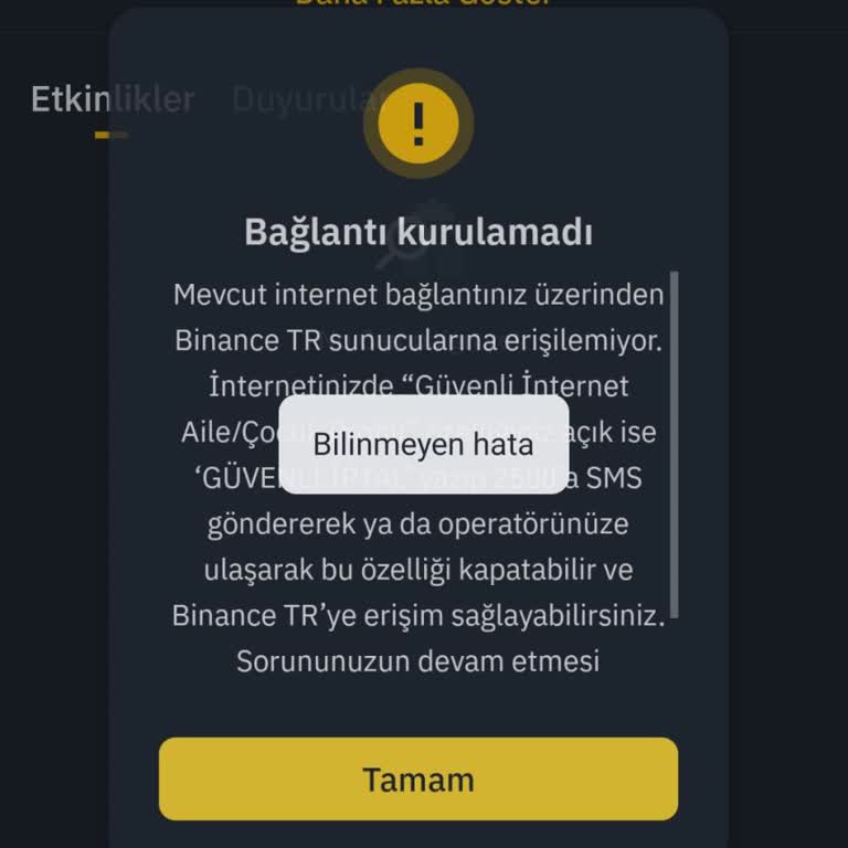 Binance TR'de Sürekli Ağ Hatası Ve Giriş Sorunu