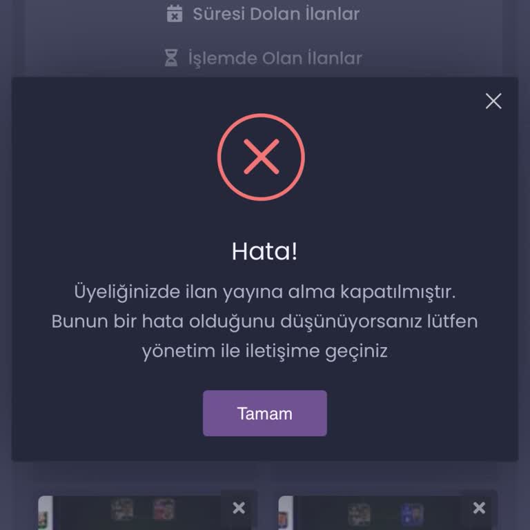 İlan Kısıtlamasının Kaldırılması Talebi