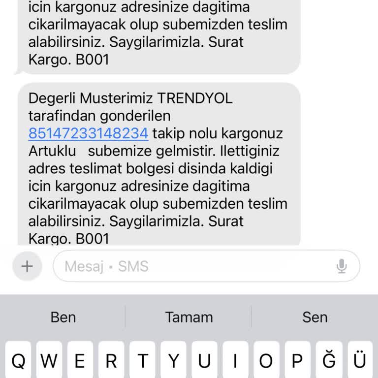 Sürat Kargo Artuklu Acentesi İlgisizliği