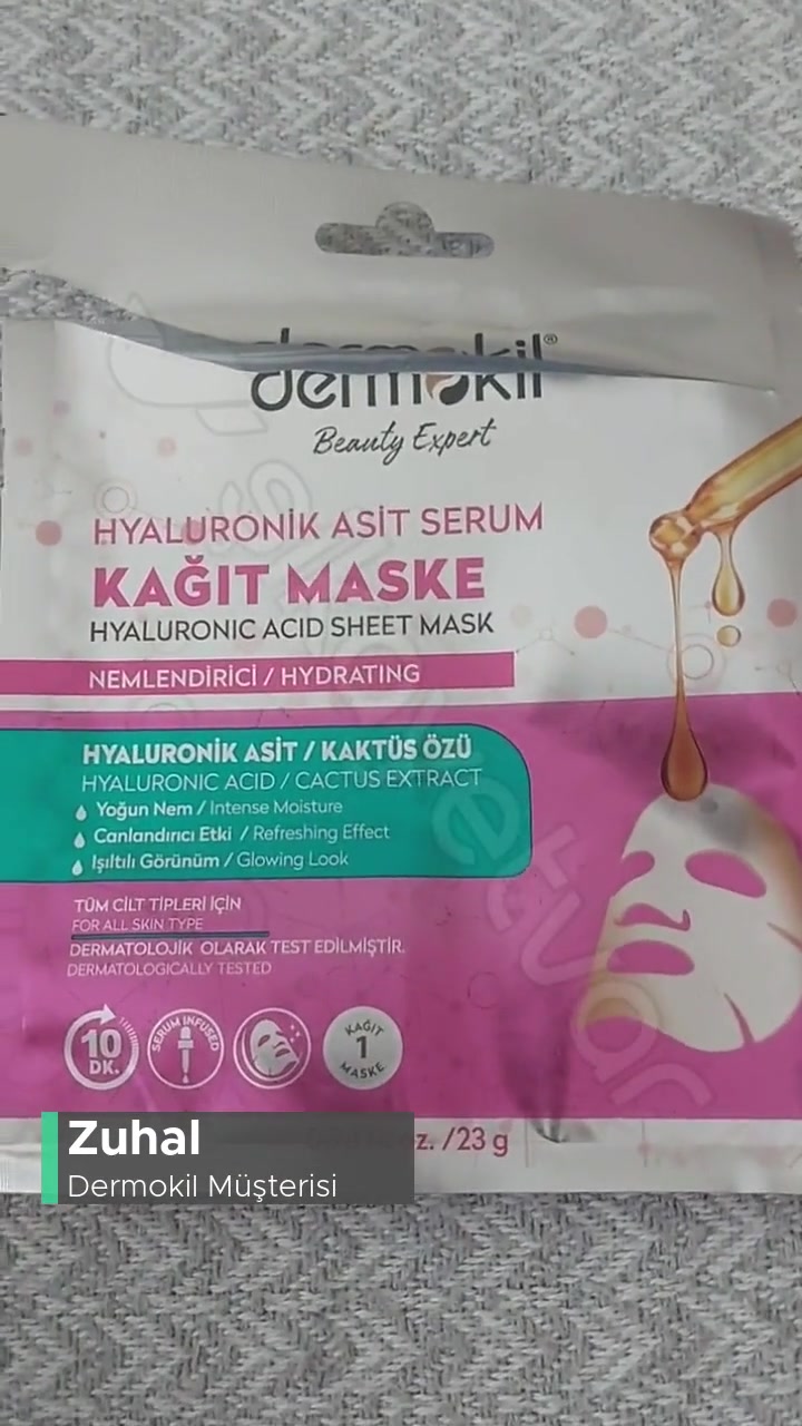 Kağıt Maske Dermokil Hyaluronik Asit Serum! videonun kapak resmi