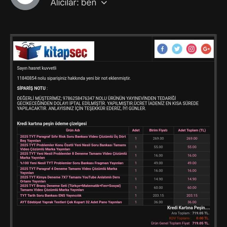 Kitapsec.com'da Sipariş Gecikmesi Ve İptal Sorunu