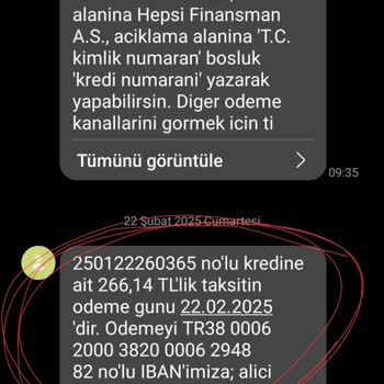 Ödediğim Kredi İçin Yanlış SMS Alıyorum