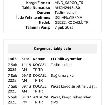 Amazon'dan İade Sürecinde Yaşanan Sorun Ve Gecikme
