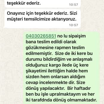 Teslim Edilmeyen Sipariş Ve İade Sorunu